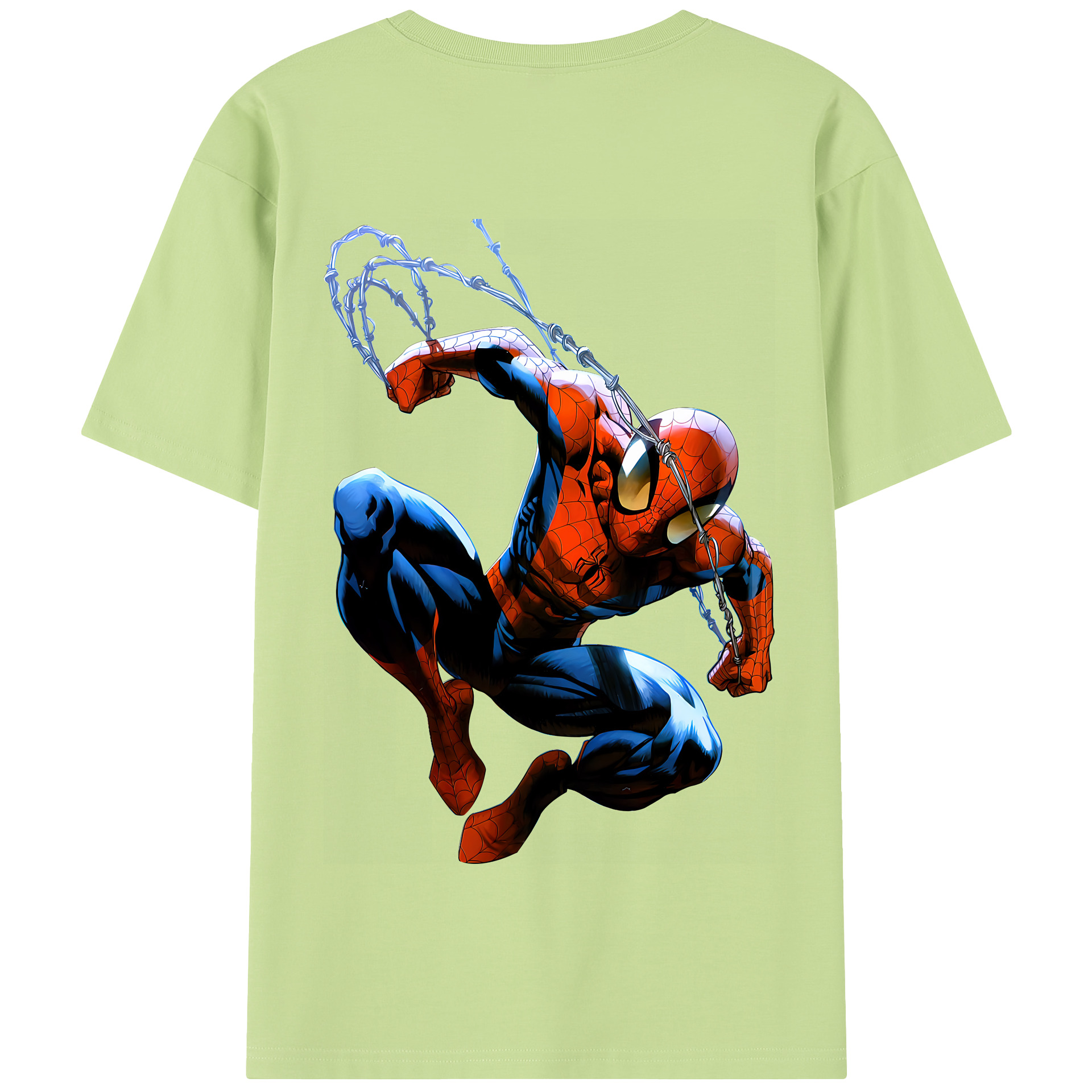 Spider Man スパイダーマン 綿100％半袖Tシャツ（背面プリント）